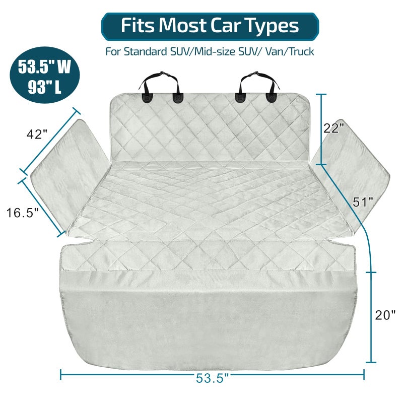 Veckle Cargo Liner, SUV Cargo Cover for Dogs with Side Flaps Hammock Water Resistant Nonslip Dog Seat Cover Cargo Area Protector Scratchproof for SUVs Sedans Vans - Image 2